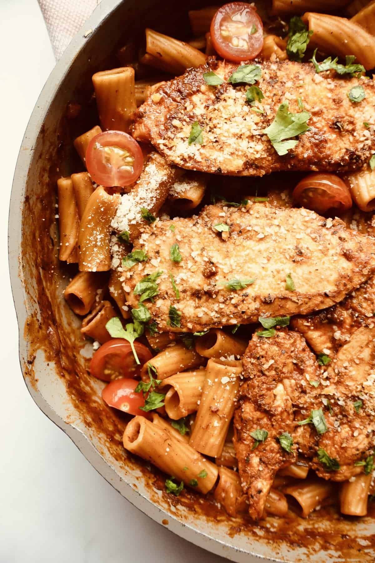 One pan creamy Italian chicken pasta