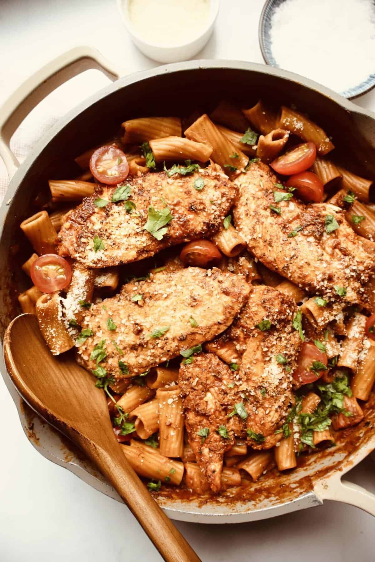 one pan creamy Italian chicken pasta