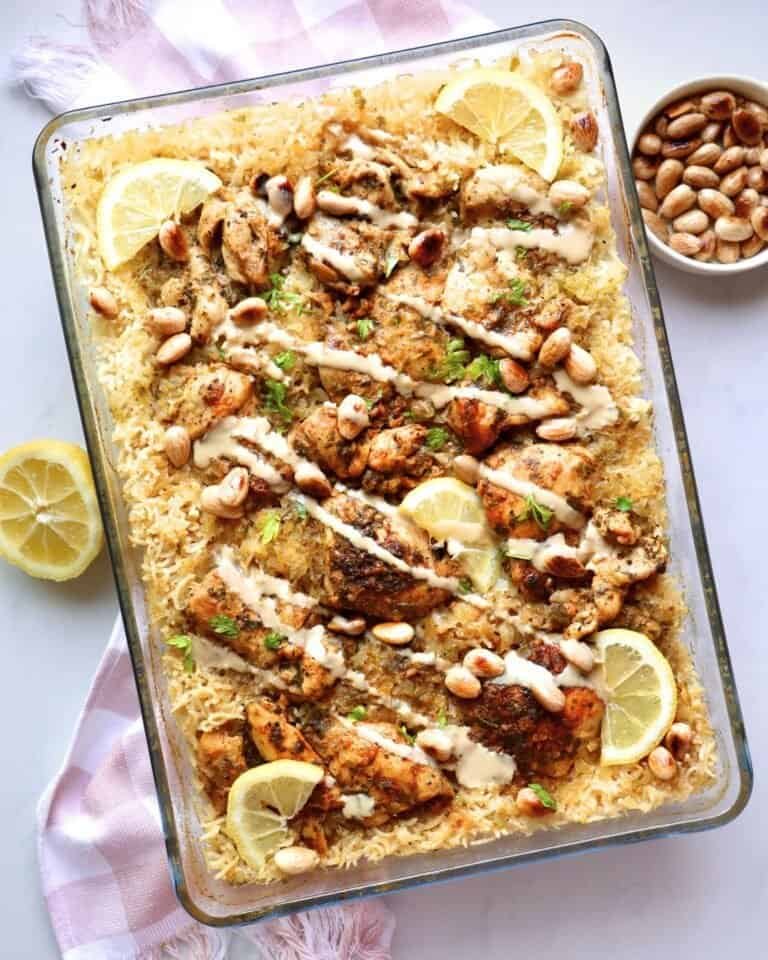 Mediterranean Chicken and Rice Bake (Easy One Pan Dinner)