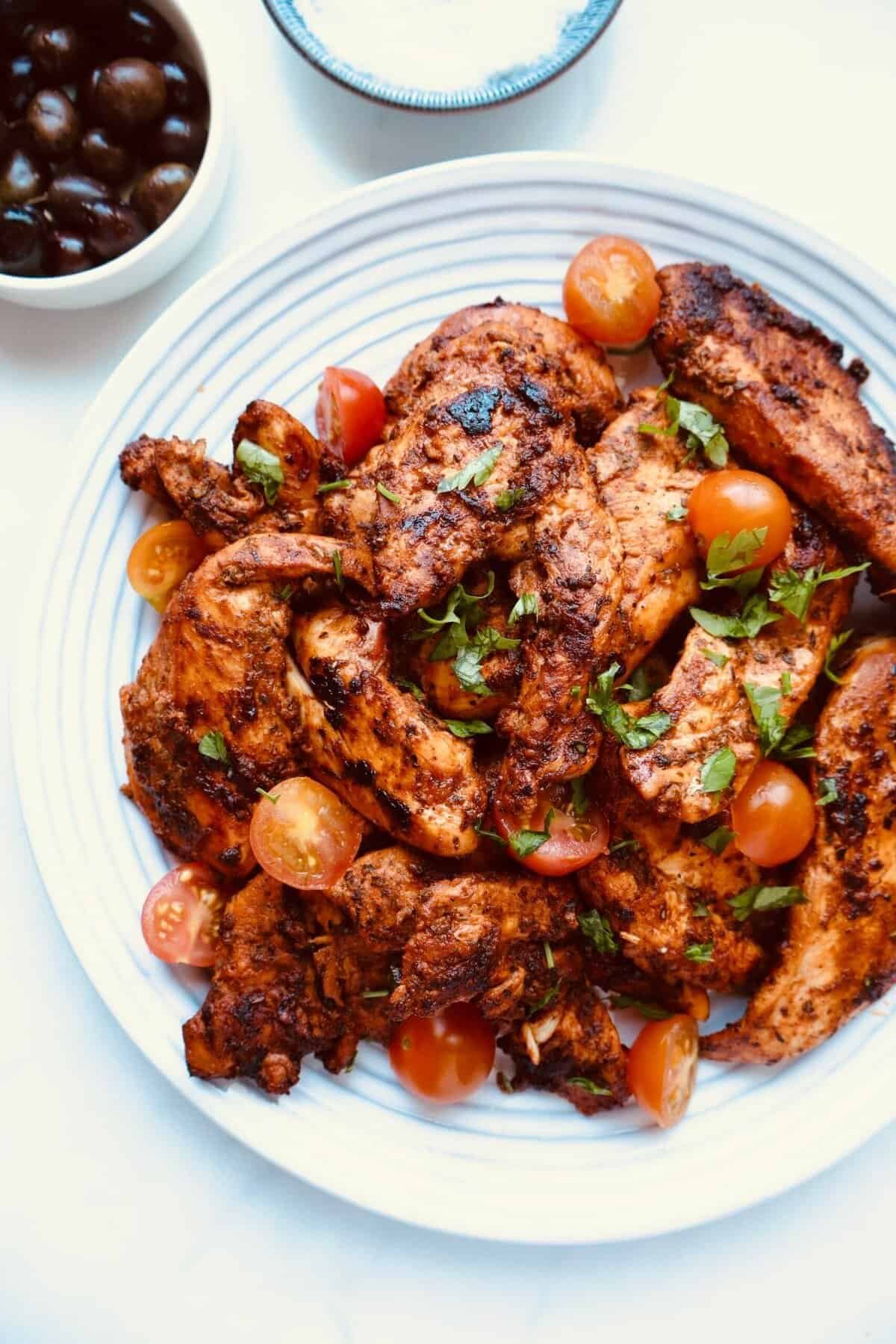 Juicy Italian-style chicken breast with tomato herb marinade.